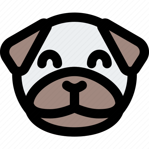Pug, smiling, emoticons, animal icon - Download on Iconfinder