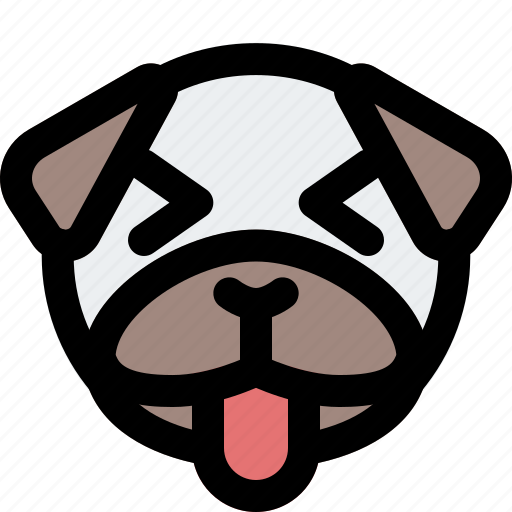 Pug, tongue, squinting, emoticons icon - Download on Iconfinder