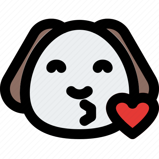 Puppy, blowing, kiss, heart, emoticon icon - Download on Iconfinder