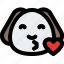 puppy, blowing, kiss, heart, emoticon 