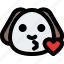 puppy, kiss, emoticons, heart, animal 