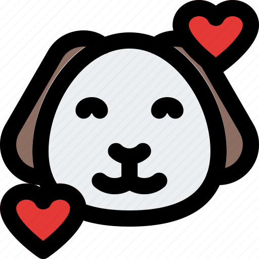 Puppy, smiling, hearts, emoticons, animal icon - Download on Iconfinder