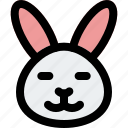 rabbit, closed, eyes, emoticons, animal