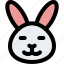 rabbit, closed, eyes, emoticons, animal 