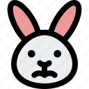 rabbit, frowning, emoticons, animal