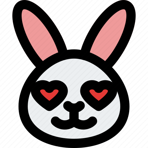 Rabbit, heart, eyes, emoticons, animal icon - Download on Iconfinder