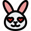 rabbit, heart, eyes, emoticons, animal 