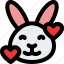 rabbit, smiling, hearts, emoticons, animal 