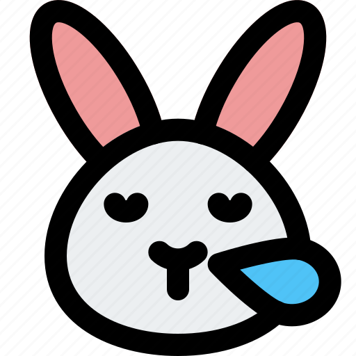 Rabbit, snoring, cute, emoticon, animal icon - Download on Iconfinder