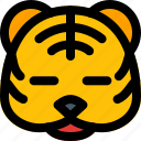 tiger, cosed, eyes, emoticon