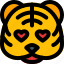 tiger, heart, eyes, emoticons, animal 