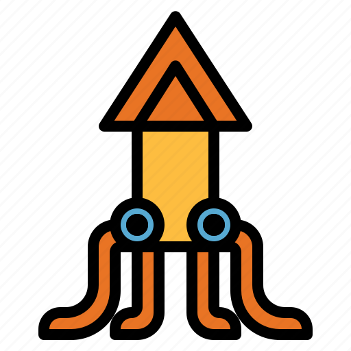 Animal, aquatic, life, sea, squid icon - Download on Iconfinder
