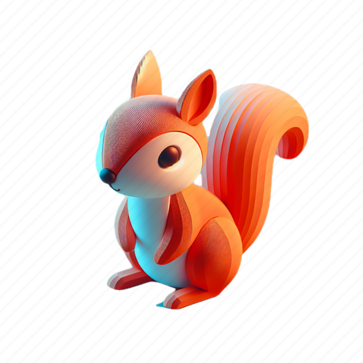 Squirrel, animal, wild, animals, nature, zoo, bird 3D illustration - Download on Iconfinder