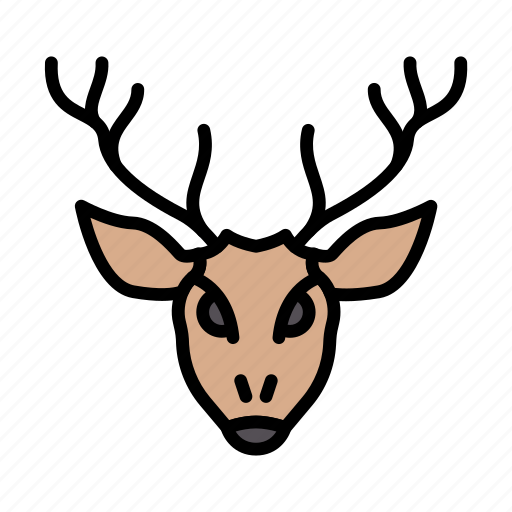 Reindeer, animal, wild, zoo, head icon - Download on Iconfinder