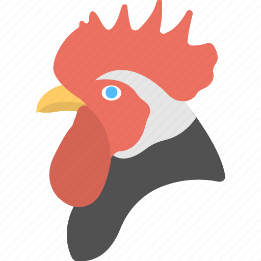 Bird, black hen, face of hen, hen face, red crown icon - Download on Iconfinder