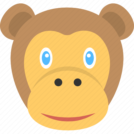 Animal face, baby monkey, brown face monkey, brown monkey, monkey face icon - Download on Iconfinder