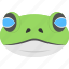 animal face, animated frog, blue eyed frog, frog face, smiling frog 