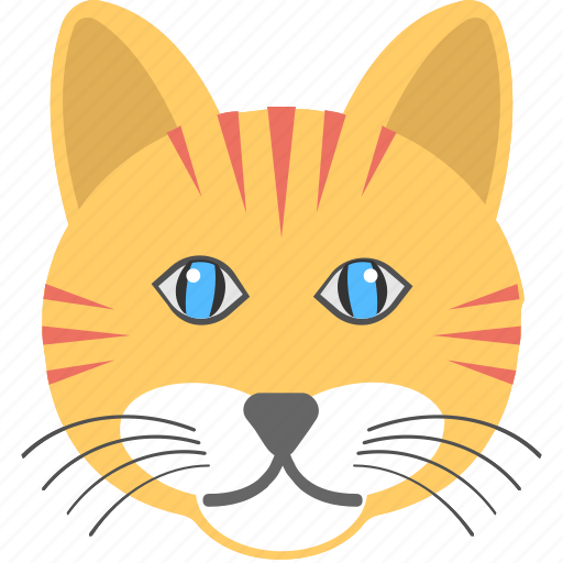 Animal, cat face, long whiskers, smiling cat, yellow cat icon - Download on Iconfinder