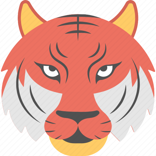 Angry tiger, animal, fierce tiger, red tiger, tiger face icon - Download on Iconfinder