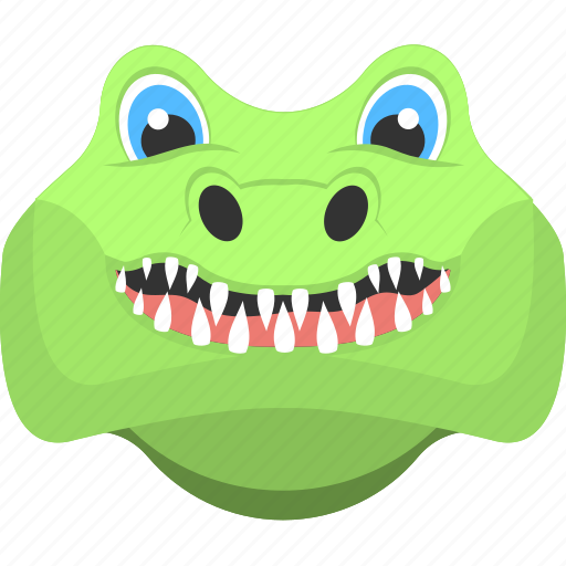 Animal, crocodile face, crocodile teeth, green crocodile, reptile icon - Download on Iconfinder