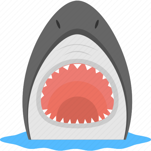 Dangerous animal, sea creature, shark face, sharp teeth, water icon - Download on Iconfinder