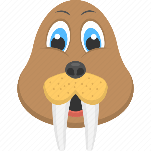 Animated sea lion, baby sea lion, long teeth, sea creature, sea lion face  icon - Download on