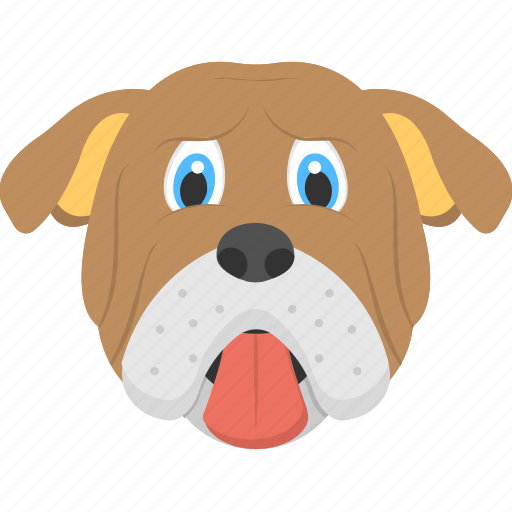 Brown dog, bulldog, bulldog face, domestic animal, pet animal icon - Download on Iconfinder