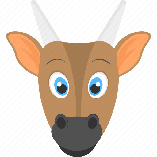 Adorable cub, baby cow, brown cow, cow face, domestic animal icon - Download on Iconfinder