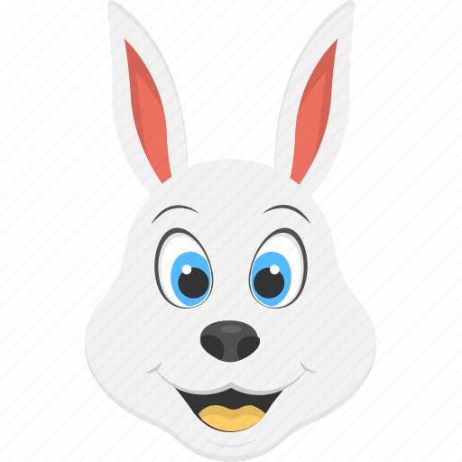 Pet animal, rabbit face, smiling rabbit, white animal, white rabbit icon - Download on Iconfinder