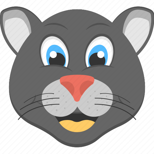 Animated panther, baby panther, black panther, panther face, smiling panther  icon - Download on Iconfinder