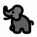elephant, head, animal, ivory