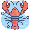 crayfish, lobster, sea, seafood