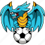 dragon, football, soccer, animal, team, mascot, sport 