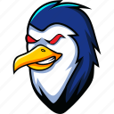 penguin, angry, bird, animal, team, mascot, sport