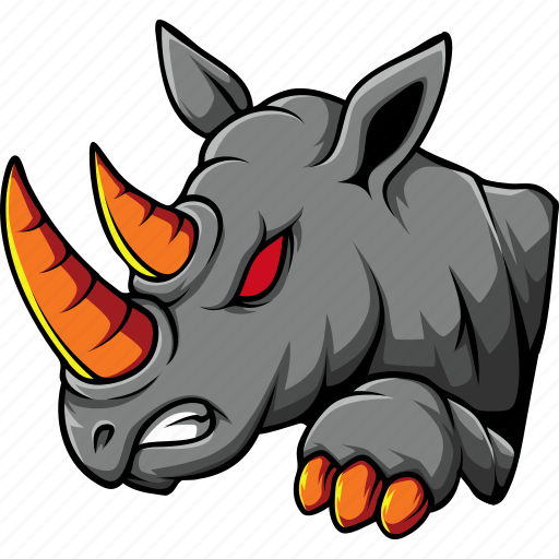 Rhino, rhinoceros, angry, animal, team, mascot, sport icon - Download on Iconfinder