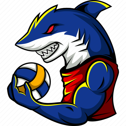 Shark, angry, volleyball, animal, team, mascot, sport icon - Download on Iconfinder