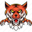 tiger, claw, roar, animal, team, mascot, sport