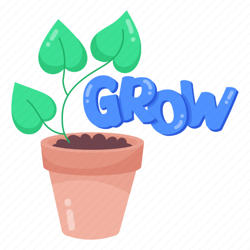 Potted plant, growing plant, growing leaves, indoor plant, houseplant sticker - Download on Iconfinder
