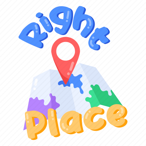 Map location, map navigation, right place, location pin, map tracking sticker - Download on Iconfinder