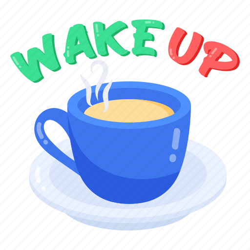 Tea cup, wakeup tea, morning tea, coffee cup, hot tea sticker - Download on Iconfinder