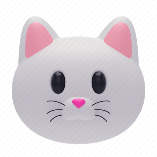 Cat, cute, face, emoticon, dog, kitten, animal 3D illustration - Download on Iconfinder