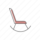 armchair, furnishing, rocking chair, rocking chair icon