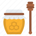 honey, stick, jar, beekeeping, apiary