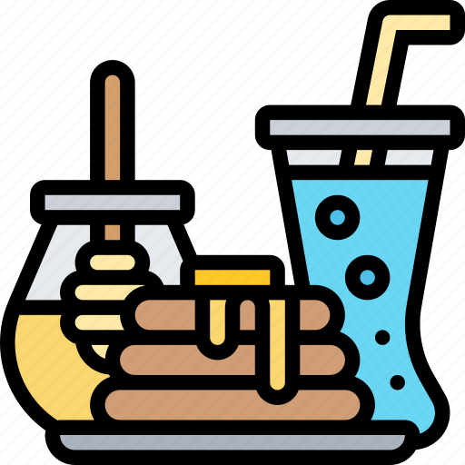 Pancake, honey, breakfast, food, brunch icon - Download on Iconfinder
