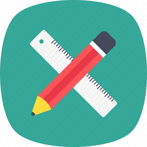 Drafting tools, office supplies, pencil and ruler, school supplies icon - Download on Iconfinder