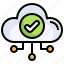 cloud, approval, done, tick, check, sign 