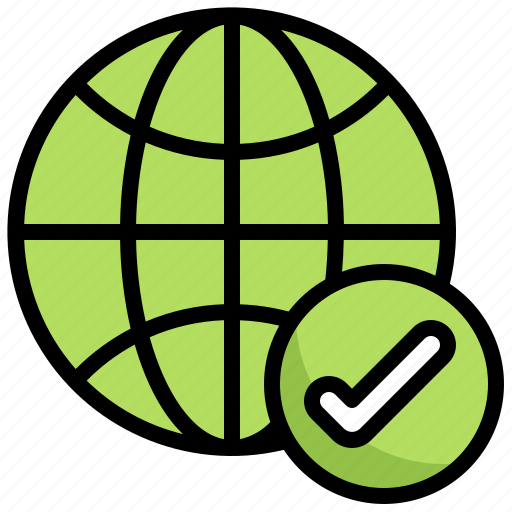 Internet, check, sign, approved, globe, done icon - Download on Iconfinder