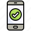smartphone, approval, mobile, check, sign, tick 