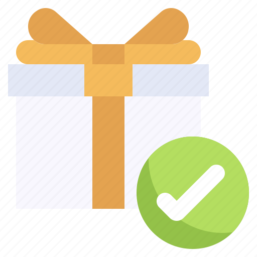 Gift, present, approval, tick, check, sign icon - Download on Iconfinder