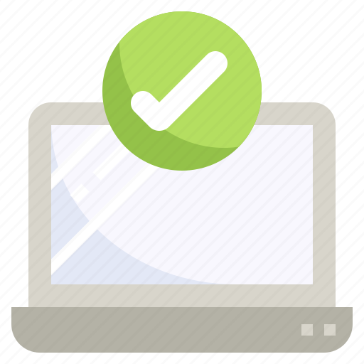 Laptop, done, approved, tick, check, sign icon - Download on Iconfinder